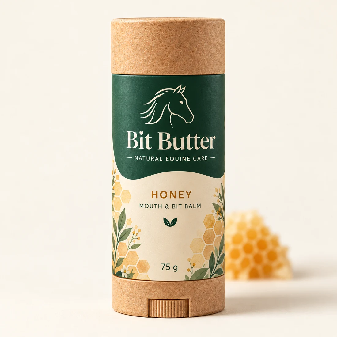 Bit Butter Honey mouth and bit balm in a 75 g push-up tube