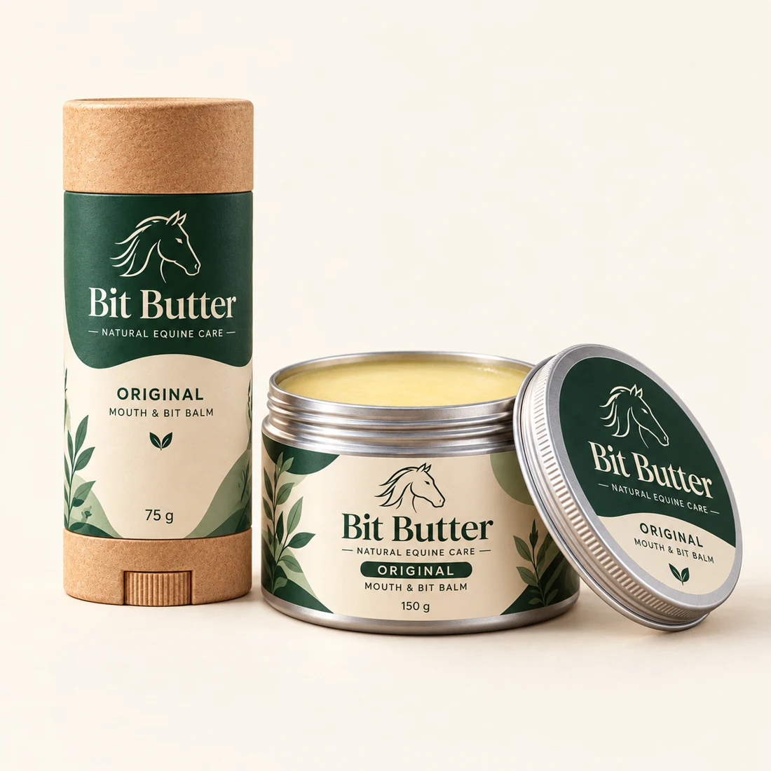 Bit Butter Original 75 g push-up tube and 150 g tub